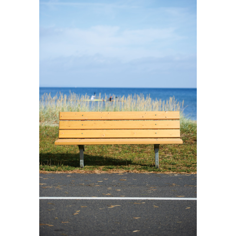 HAGS Bench Standard - For setting in concrete (color: dark brown/galvanized) (8037005)