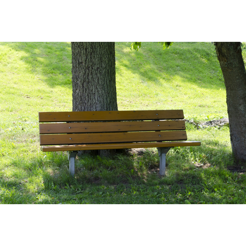 HAGS Bench Standard - For setting in concrete (color: dark brown/galvanized) (8037005)