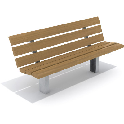 HAGS Bench Standard - For setting in concrete (color: dark brown/galvanized) (8037005)