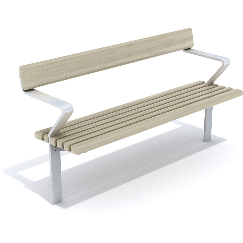 HAGS Bench Standard - For setting in concrete Front view