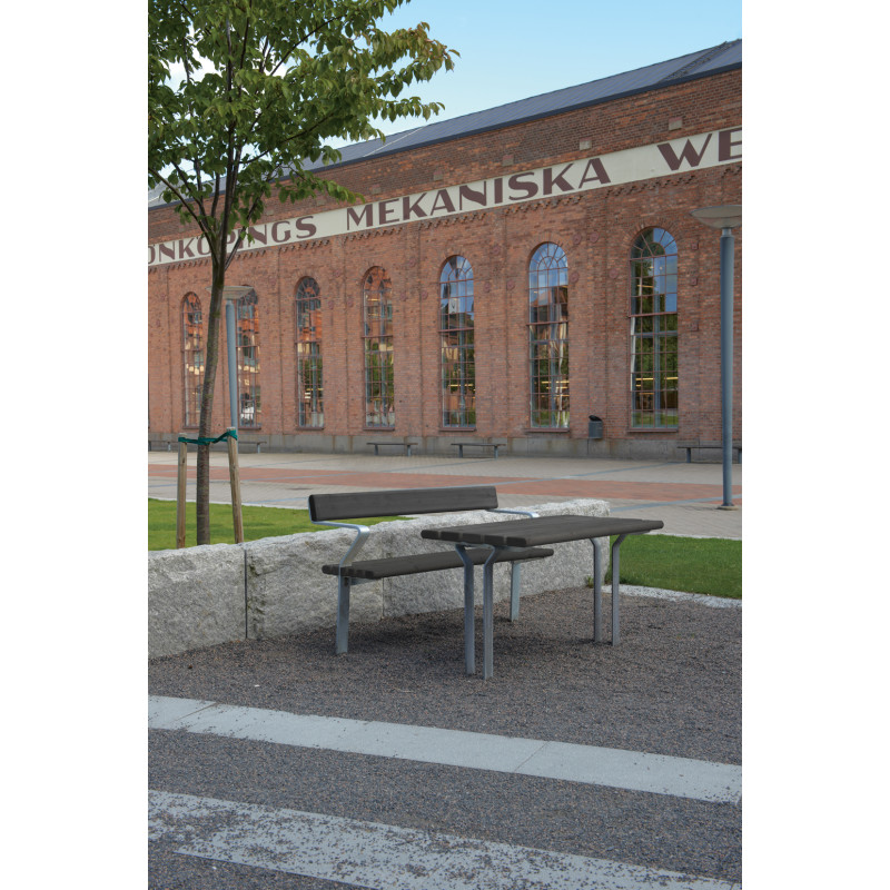 HAGS Bench Standard - For setting in concrete (color: silver-gray/galvanized)
