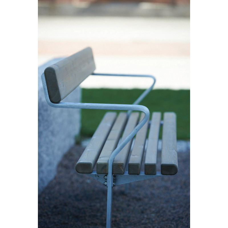 HAGS Bench Standard - For setting in concrete (color: silver-gray/galvanized)