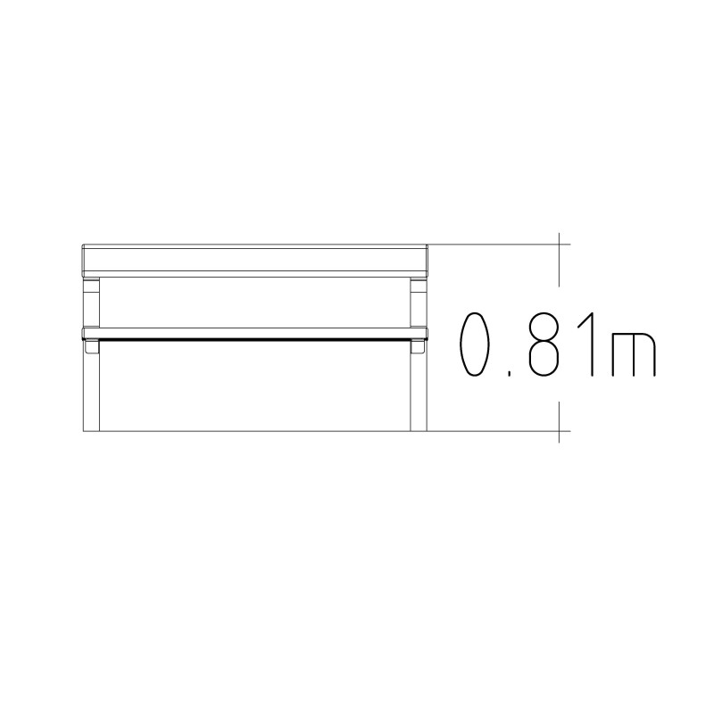 HAGS Bench Standard - For setting in concrete (color: silver-gray/galvanized)