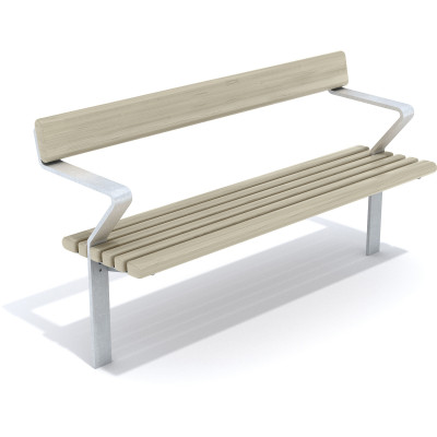 HAGS Bench Standard - For setting in concrete (color: silver-gray/galvanized)