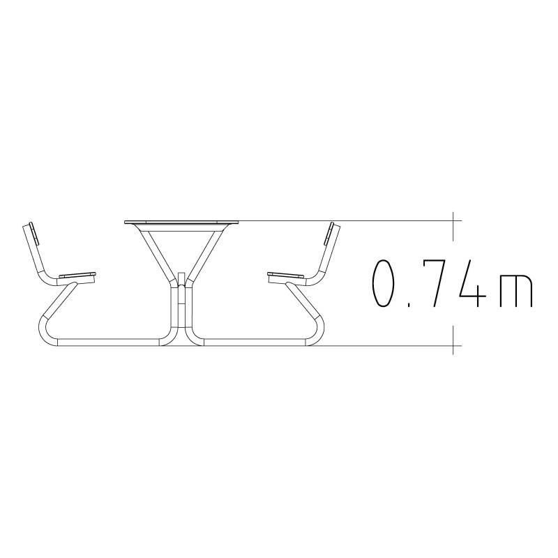 HAGS bench-table combination Allround Standard - freestanding (color: light gray/galvanized)