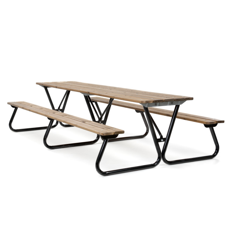 HAGS bench-table combination Gullviva seat height 45 cm standard - freestanding (color: brown/black)