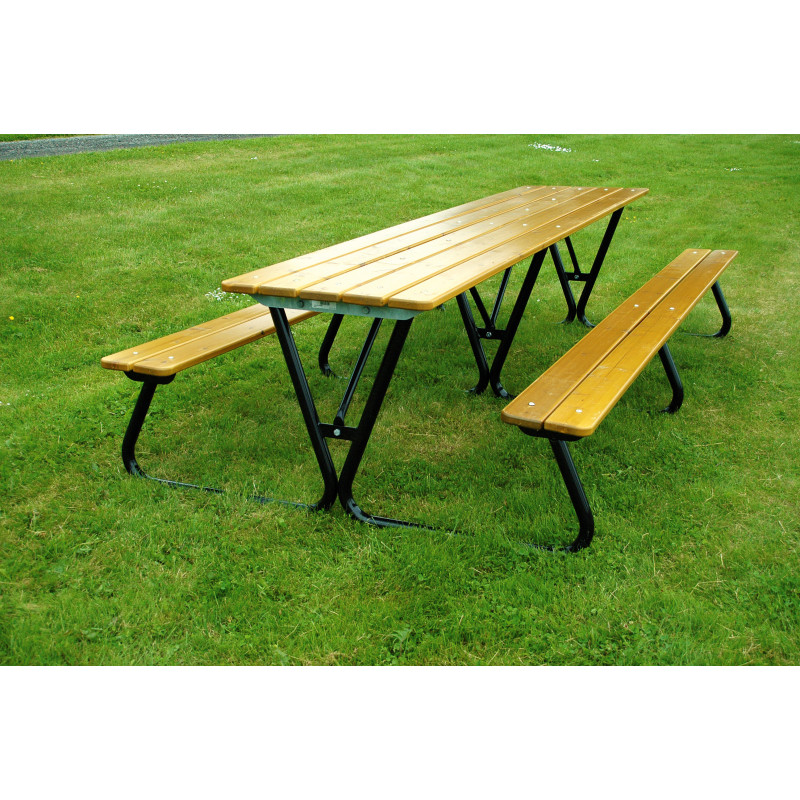 HAGS bench-table combination Gullviva seat height 45 cm standard - freestanding (color: brown/black)