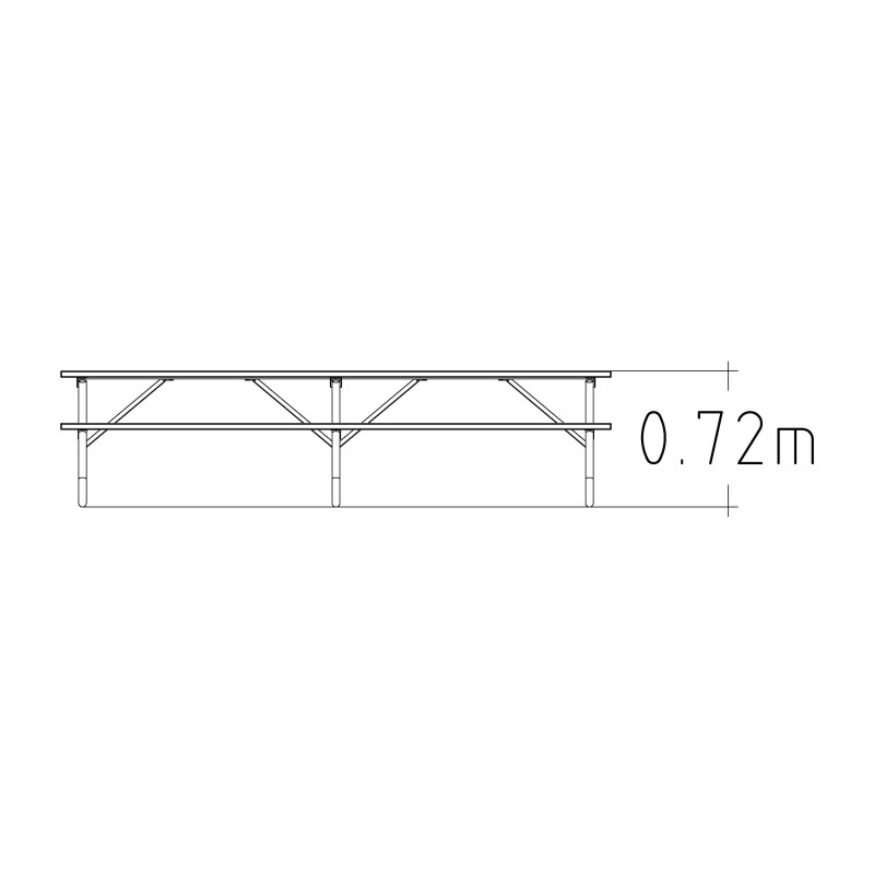 HAGS bench-table combination Gullviva seat height 45 cm standard - free-standing (color: brown/galvanized)