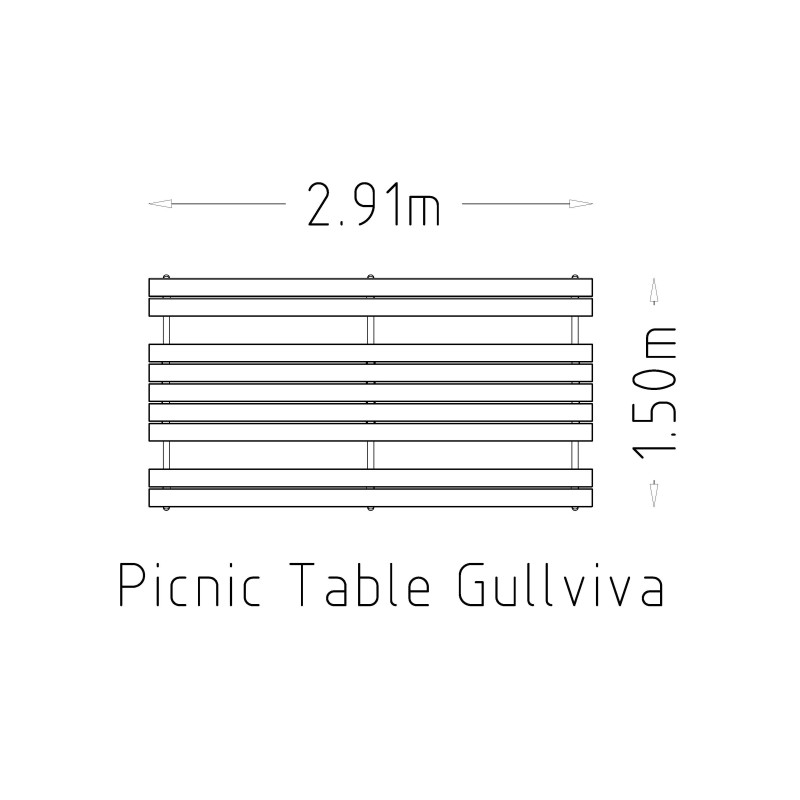 HAGS bench-table combination Gullviva seat height 45 cm standard - free-standing (color: brown/galvanized)