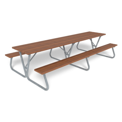 HAGS bench-table combination Gullviva seat height 45 cm standard - free-standing (color: brown/galvanized)