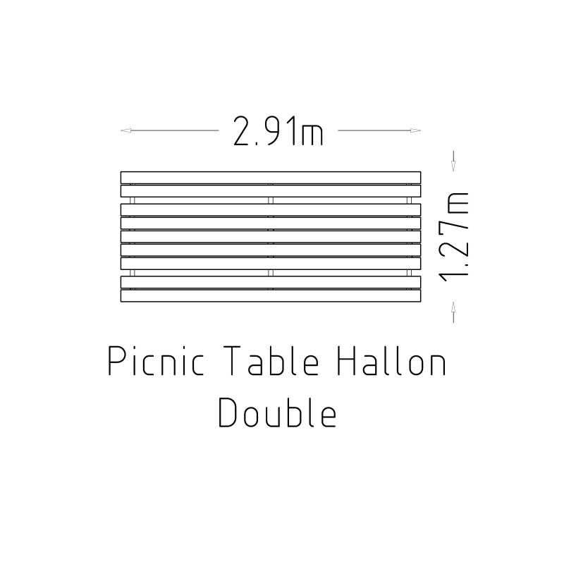 HAGS Hallon Picnic Table Extra Long USA-Style Freestanding Standard (Color: Dark Brown/Galvanized) (8042475)