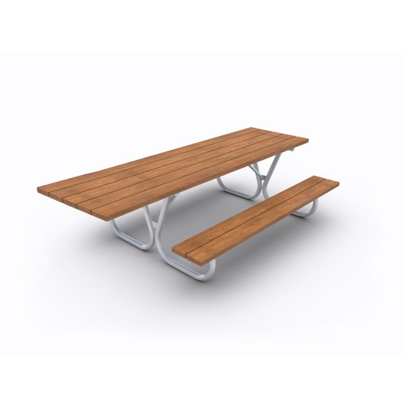 HAGS Hallon Picnic Table Long USA-Style Freestanding Standard (Color: Dark Brown/Galvanized) (8059770)