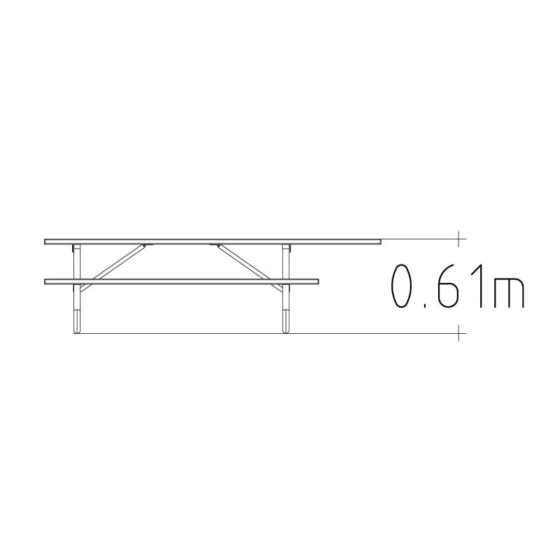 HAGS Hallon Picnic Table Long USA-Style Freestanding Standard (Color: Dark Brown/Galvanized) (8059770)