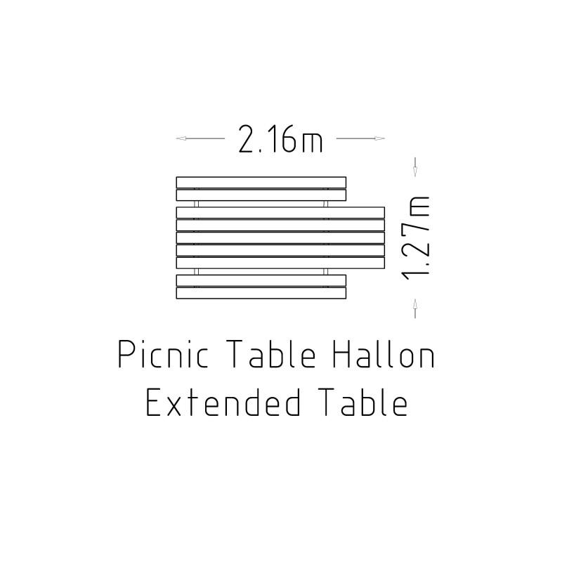 HAGS Hallon Picnic Table Long USA-Style Freestanding Standard (Color: Dark Brown/Galvanized) (8059770)