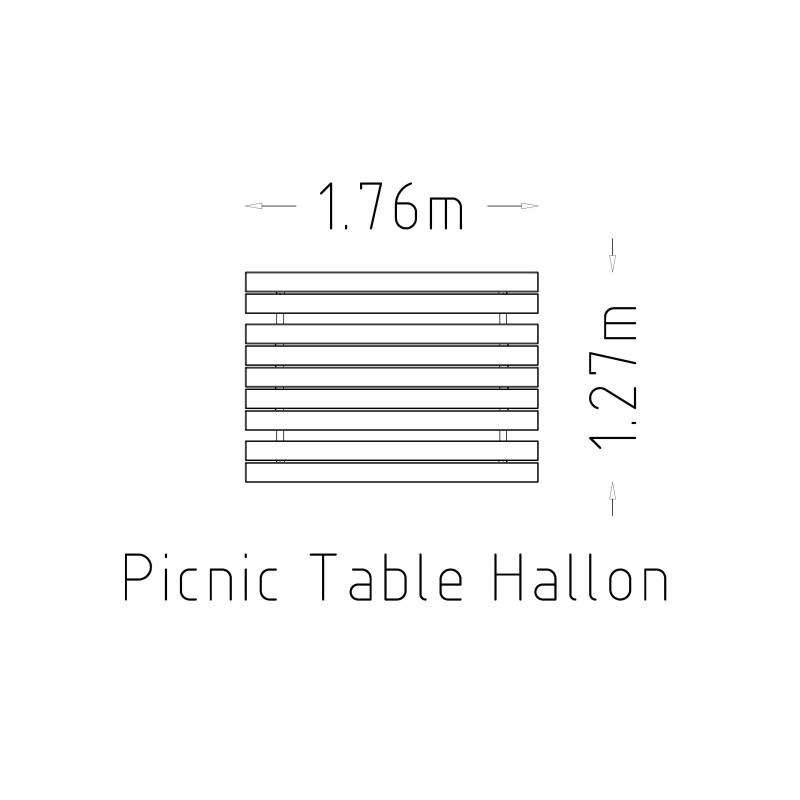 HAGS Hallon Picnic Table USA-Style Freestanding Standard (Color: Brown/Galvanized | Recycled Plastic) (8064457)
