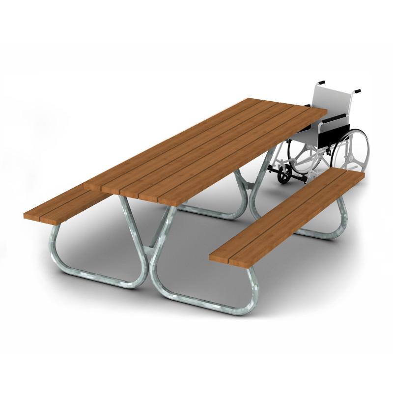 HAGS Hallon Picnic Table USA-Style Freestanding Standard (Color: Dark Brown/Galvanized) (8042474)