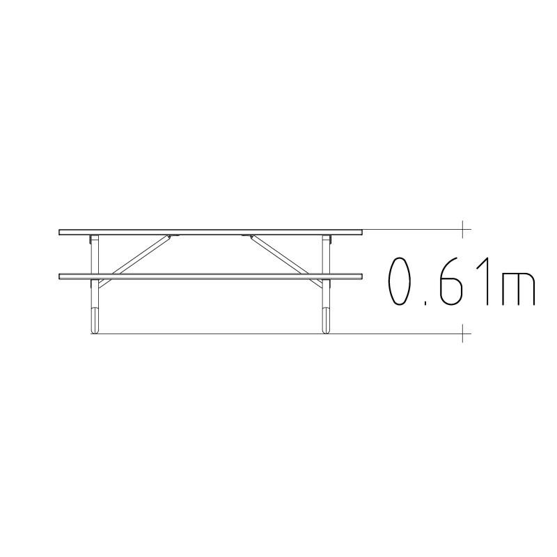 HAGS Hallon Picnic Table USA-Style Freestanding Standard (Color: Dark Brown/Galvanized) (8042474)