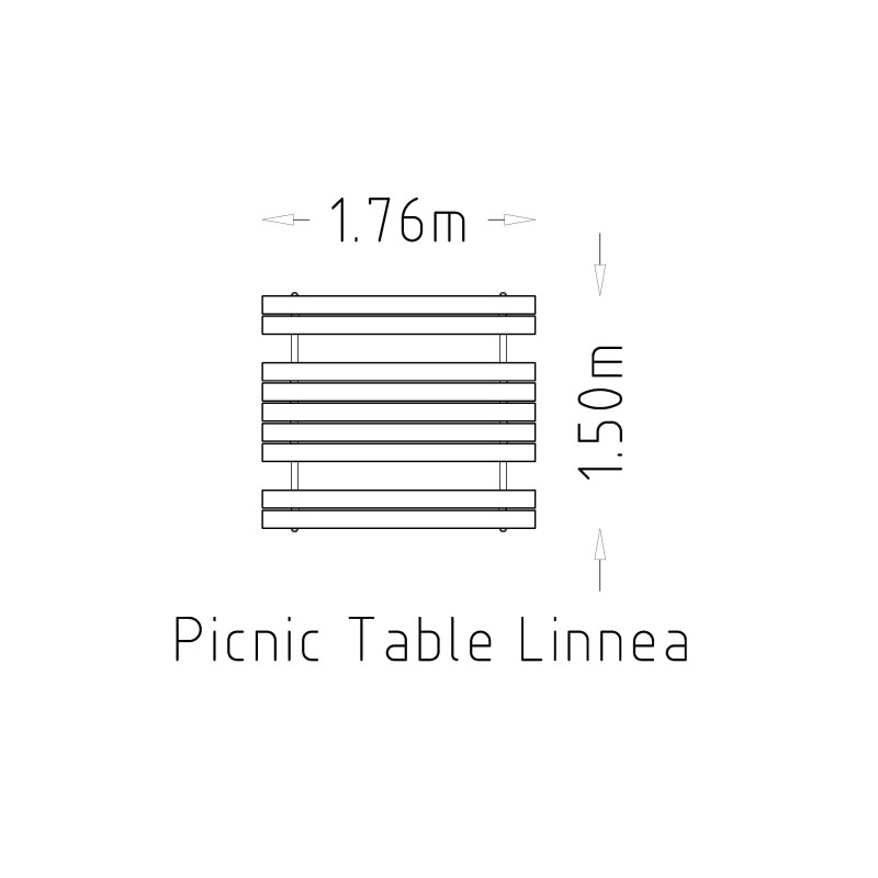 HAGS Bench-table combination Linnea Recycled Plastic Standard - Freestanding (Colour: Brown/Black)