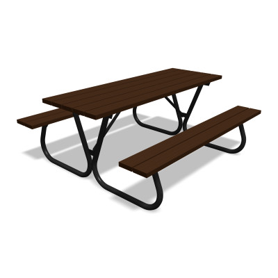 HAGS Bench-table combination Linnea Recycled Plastic Standard - Freestanding (Colour: Brown/Black)