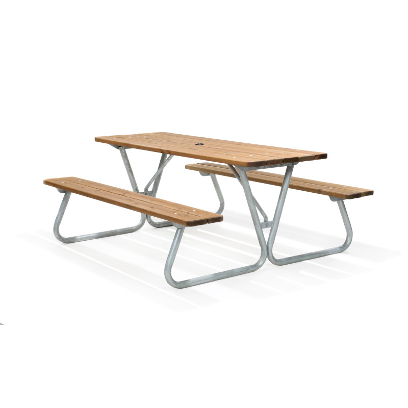 HAGS bench-table combination Linnea Standard - freestanding (color: brown/galvanized)