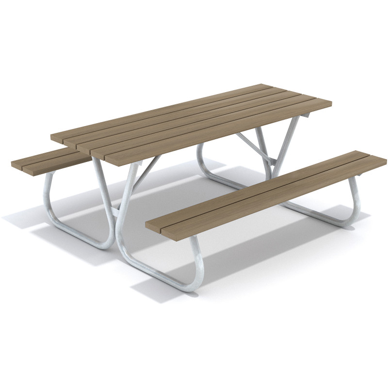 HAGS bench-table combination Linnea Standard - freestanding (color: brown/galvanized)