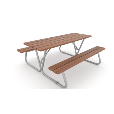 HAGS bench-table combination Linnea Standard - freestanding (color: brown/galvanized)