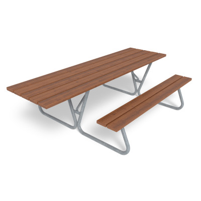 HAGS bench-table combination Olvon Standard - freestanding (color: dark brown/galvanized)