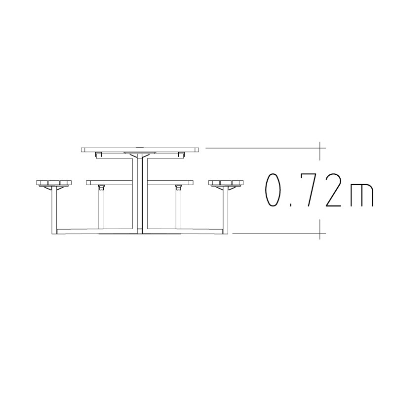 HAGS Skagen Bench-Table Combination 7 Seats Standard - Freestanding (Colour: Brown/Galvanized)