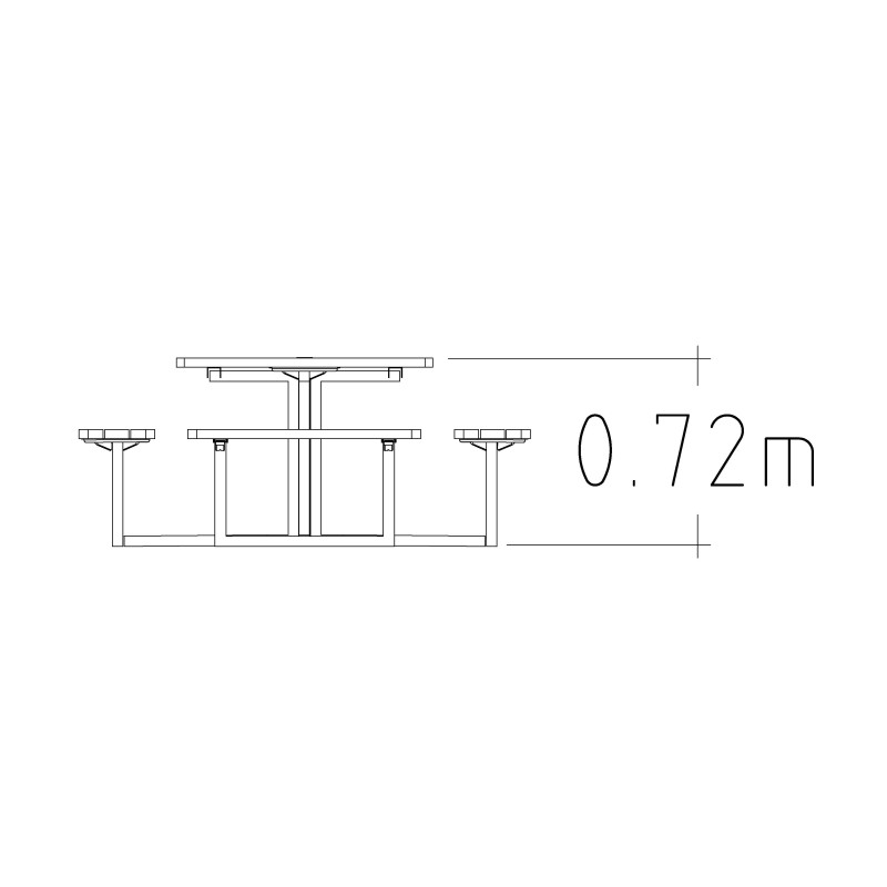 HAGS Skagen Bench-Table Combination 8 Seats Standard - Freestanding (Colour: Brown/Galvanized)