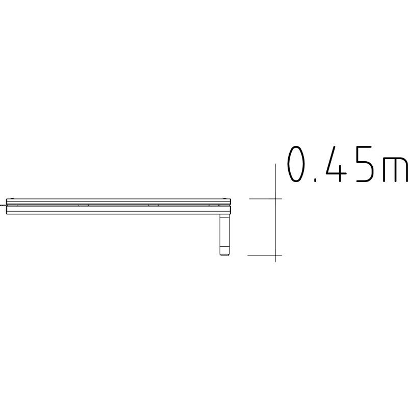 HAGS Rosenlund Standard Modular Bench Module 1 Side (Color: Galvanized) (8080110)