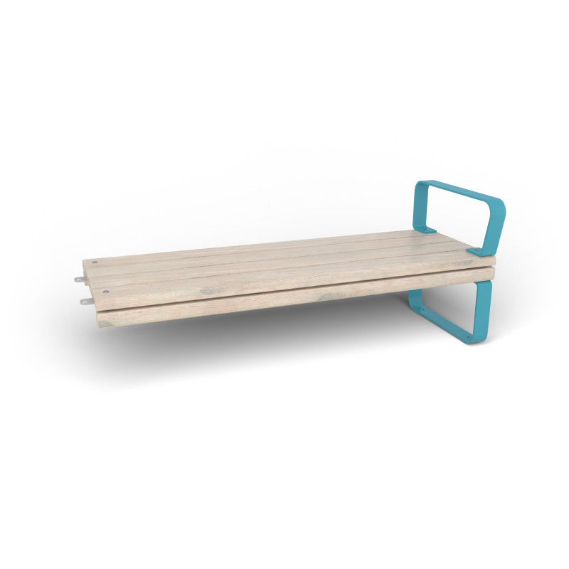 HAGS Rosenlund Standard Modular Bench Module 1 Side with Armrests (Color: Blue) (8080120)