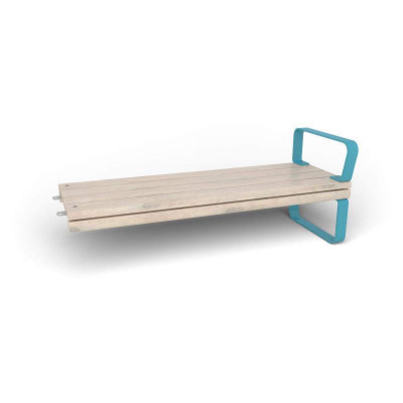HAGS Rosenlund Standard Modular Bench Module 1 Side with Armrests (Color: Blue) (8080120)