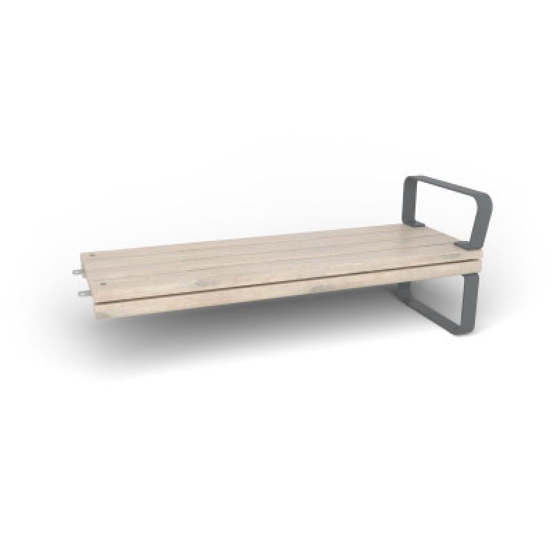 HAGS Rosenlund Standard Modular Bench Module 1 Side with Armrests (Color: Grey) (8080121)