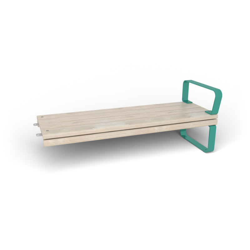 HAGS Rosenlund Standard Modular Bench Module 1 Side with Armrests (Color: Green) (8080119)