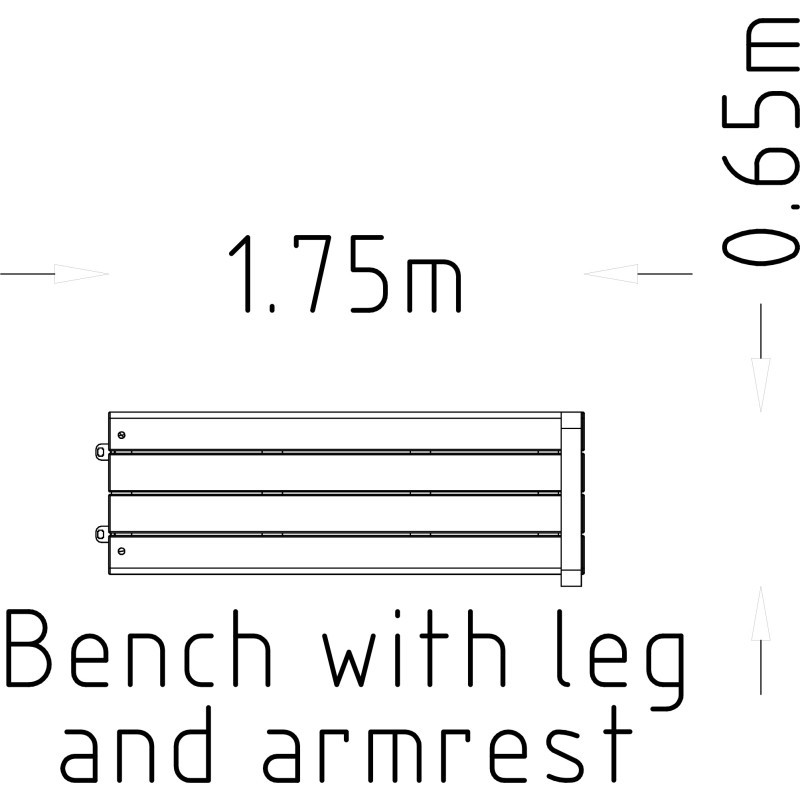 HAGS Rosenlund Standard Modular Bench Module 1 Side with Armrests (Color: Green) (8080119)
