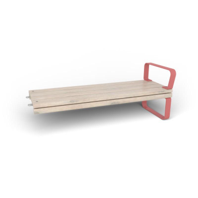 HAGS Rosenlund Standard Modular Bench Module 1 Side with Armrests (Color: Red) (8080118)