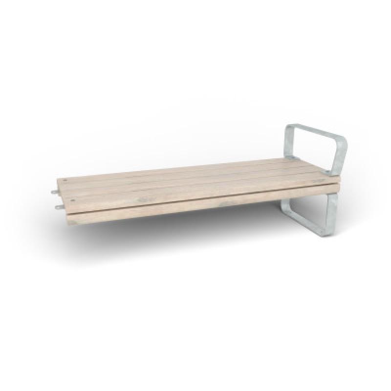 HAGS Rosenlund Standard Modular Bench Module 1 Side with Armrests (Color: Galvanized) (8080117)