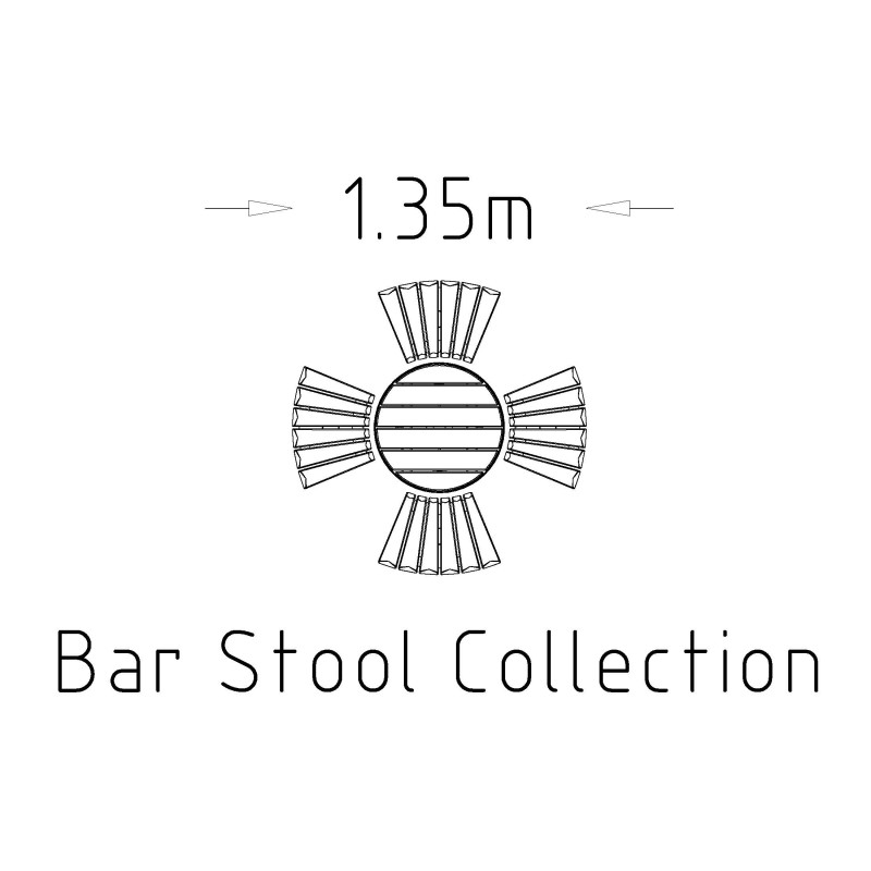 HAGS Bar Collection Sofiero Hardwood Standard - For dowelling (Colour: Black)