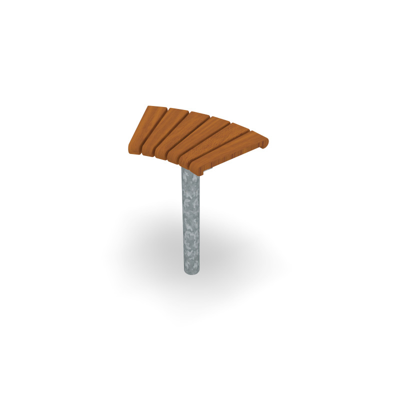 HAGS Bar Stool Sofiero Hardwood Standard - For Concreting (Colour: Galvanized)