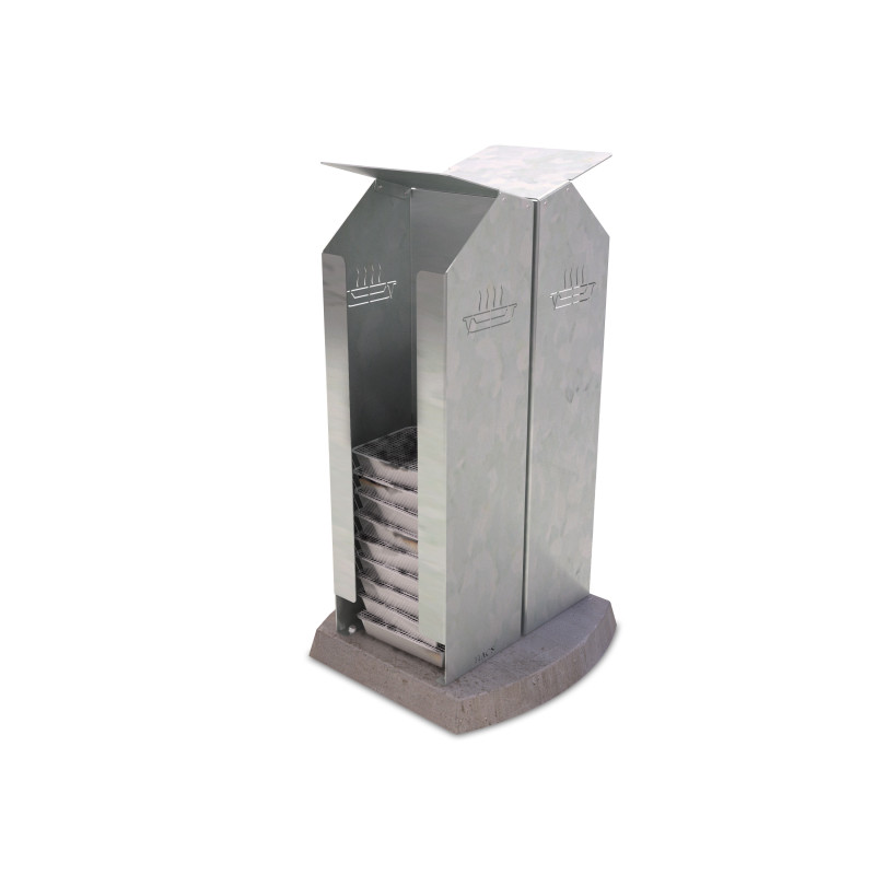 HAGS Disposable Barbecue Waste Bin Reco Double Standard - Freestanding (Colour: Galvanized)