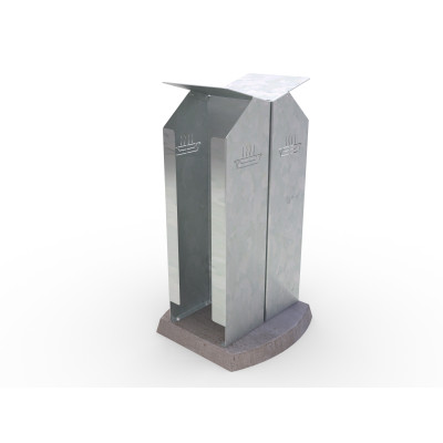 HAGS Disposable Barbecue Waste Bin Reco Double Standard - Freestanding (Colour: Galvanized)