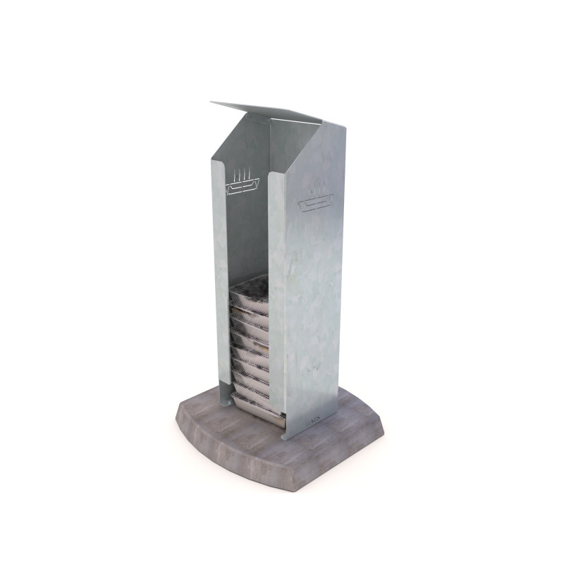 HAGS Disposable Grill Waste Bin Reco Single Standard - Freestanding (Colour: Galvanized)