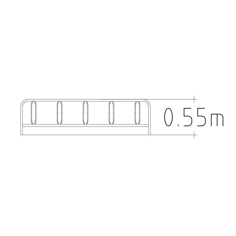 HAGS Etta Bike Rack for 5 Bikes for Setting in Concrete Standard (Color: Galvanized) (8003531)