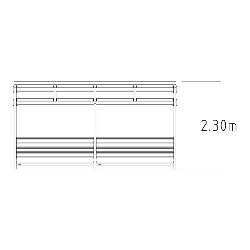 HAGS Bicycle Shelter / Bicycle Box / Bicycle Garage Capella Straight Plastic Roof with Steel Posts Standard - For Burying (Colour: Galvanized) (8043687)