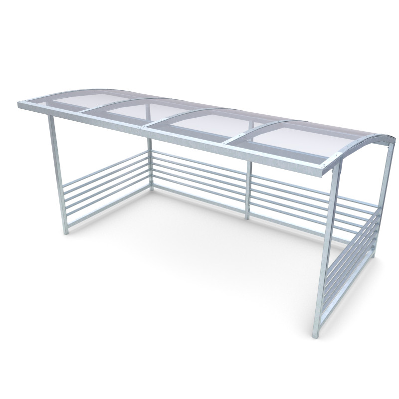 HAGS Bicycle Shelter / Bicycle Box / Bicycle Garage Capella Curved Plastic Roof with Steel PostsStandard - For Burying (Colour: Galvanized) (8043686)
