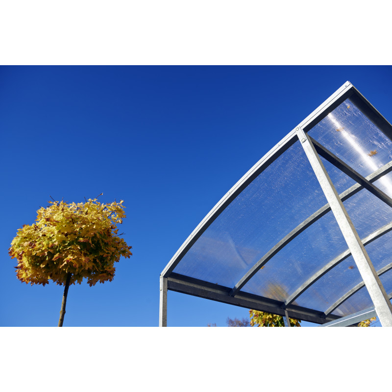 HAGS Bicycle Shelter / Bicycle Box / Bicycle Garage Capella Curved Plastic Roof with Steel PostsStandard - For Burying (Colour: Galvanized) (8043686)