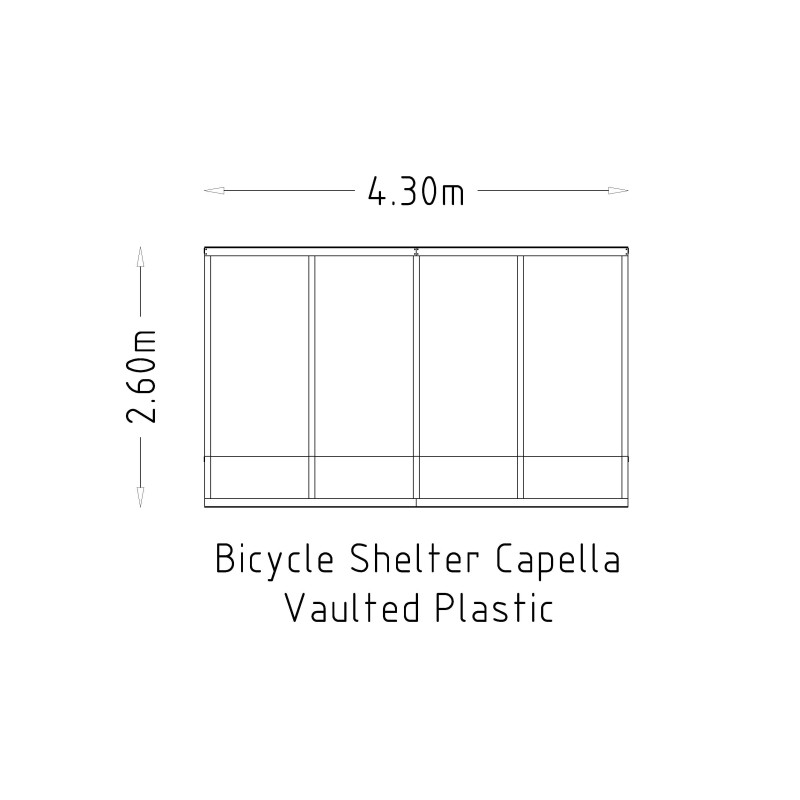 HAGS Bicycle Shelter / Bicycle Box / Bicycle Garage Capella Curved Plastic Roof with Steel PostsStandard - For Burying (Colour: Galvanized) (8043686)
