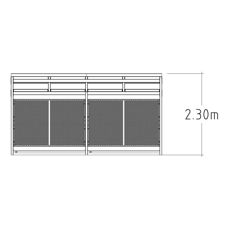 HAGS Bicycle Shelter / Bicycle Box / Bicycle Garage Nova Straight Plastic Roof with Steel Posts Standard - For Burying (Colour: Galvanized) (8043683)