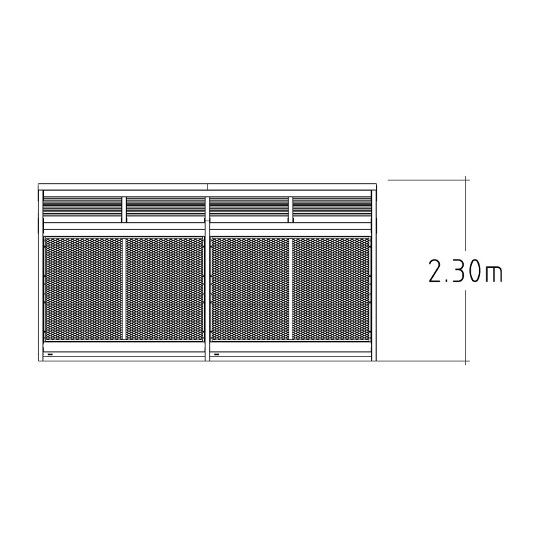 HAGS bicycle shelter / bicycle box / bicycle garage Nova curved sheet metal roof with steel posts standard - for digging in (color: galvanized) (8043680)