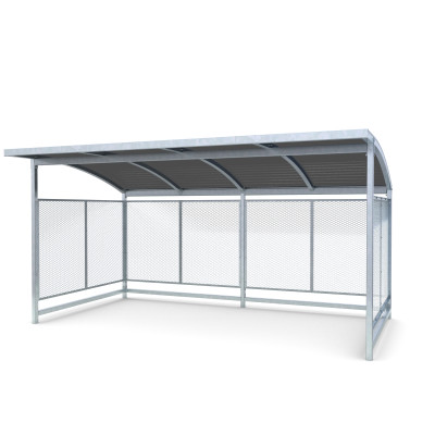 HAGS bicycle shelter / bicycle box / bicycle garage Nova curved sheet metal roof with steel posts standard - for digging in (color: galvanized) (8043680)